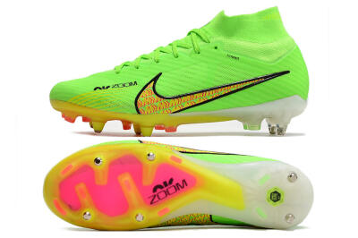 Nike Air Zoom Mercurial Superfly 9 Elite SG High-Tops Football Boots - Green/Yellow/Pink