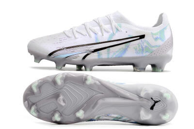 Puma Ultra Ultimate FG Low-Tops Football Boots - White/Green/Blue/Black