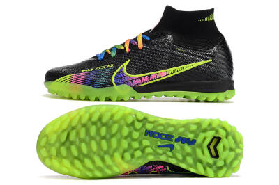 Nike Air Zoom Mercurial Superfly 9 Elite TF High-Tops Football Shoes - Black/Green/Pink