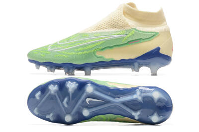 Nike Phantom GX Elite DF FG High-Tops Football Boots - Green/Beige/Blue