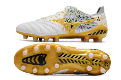 Mizuno Morelia Neo 3 FG Low-Tops Football Boots - White/Black/Gold