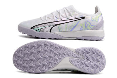 Puma Ultra Ultimate TF Low-Tops Football Shoes - White/Blue/Green