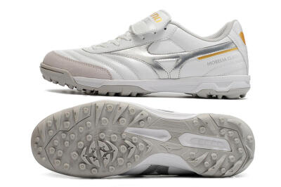 Mizuno Morelia Sala Classic TF Low-Tops Football Shoes - White/Silver