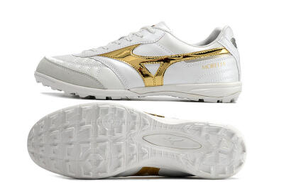 Mizuno Morelia Sala Japn TF Low-Tops Football Shoes - White/Gold