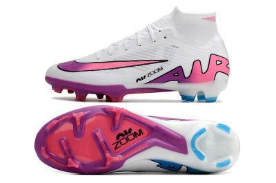 Nike Air Zoom Mercurial Superfly 9 Elite FG High-Tops Football Boots - White/Pink/Purple