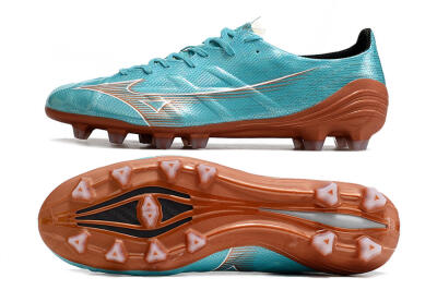 Mizuno Morelia Alpha FG Low-Tops Football Boots - Blue/Brown
