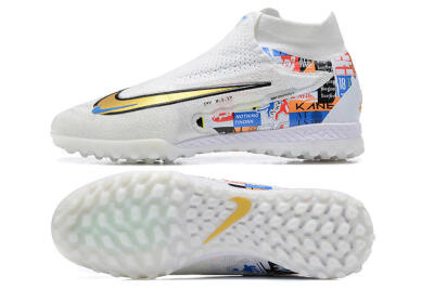 Harry Kane x Nike Phantom GX Elite DF Link TF High-Tops Football Shoes - White/Gold/Black