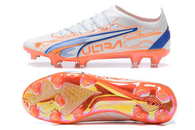 Puma Ultra Ultimate FG Low-Tops Football Boots - Orange/Blue/White