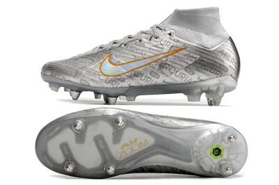 Nike Air Zoom Mercurial Superfly 9 Elite SG High-Tops Football Boots - Sliver/Orange