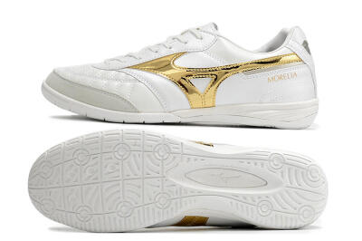 Mizuno Morelia Sala Japn IC Low-Tops Football Shoes - White/Gold