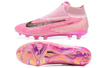 Nike Phantom GX Elite DF Link FG High-Tops Football Boots - Pink/Black/Gold