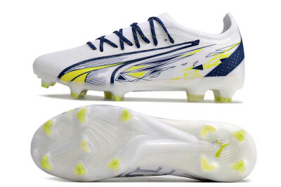 Puma Ultra Ultimate FG Low-Tops Football Boots - White/Blue/Green