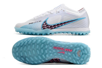 Nike Air Zoom Mercurial Vapor 15 Elite TF Low-Tops Football Shoes - White/Blue/Pink