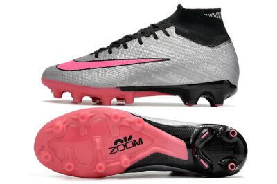 Nike Air Zoom Mercurial Superfly 9 Elite AG High-Tops Football Boots - Sliver/Pink/Black
