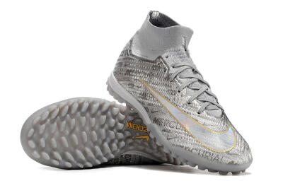 Nike Air Zoom Mercurial Superfly 9 Elite TF High-Tops Football Shoes - Silver/Gold