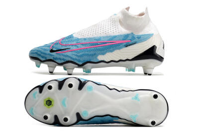 Nike Phantom GX Elite DF SG Low-Tops Football Boots - White/Blue/Pink