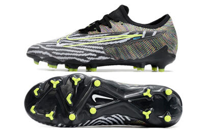 Nike React Phantom GX Academy FG Low-Tops Football Boots - Grey/Black/Yellow