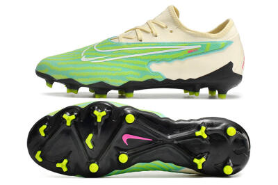 Nike React Phantom GX Academy FG Low-Tops Football Boots - Green/Beige/Black