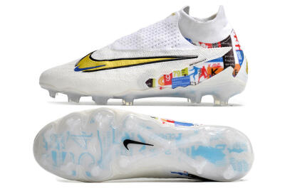 Harry Kane x Nike Phantom GX DF Elite FG Low-Tops Football Boots - White/Gold/Blue