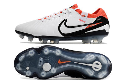 Nike Tiempo Legend 10 Elite FG Low-Tops Football Boots - White/Black/Red