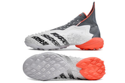 Adidas Predator Freak+ TF High-Tops Football Shoes - White/Grey/Red