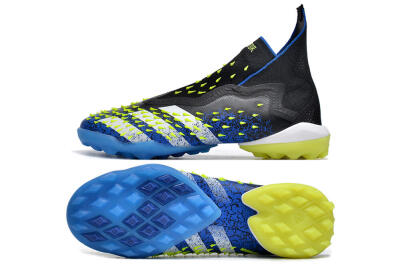 Adidas Predator Freak+ TF High-Tops Football Shoes - Black/Blue/Green