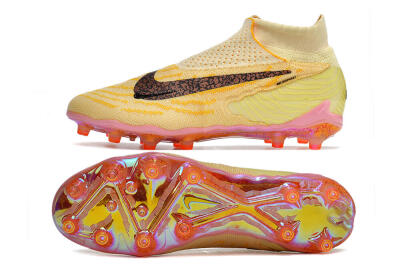 Nike Phantom GX Elite DF AG High-Tops Football Boots - Yellow/Black/Pink