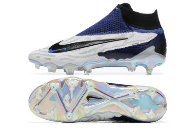 Nike Phantom GX Elite DF FG High-Tops Football Boots - White/Black/Blue