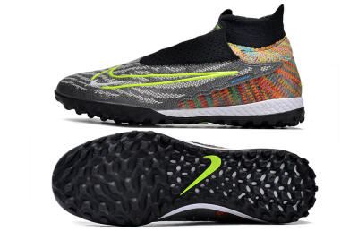 Nike Phantom GX Elite TF High-Tops Football Shoes - Grey/Green/Black/Rainbow