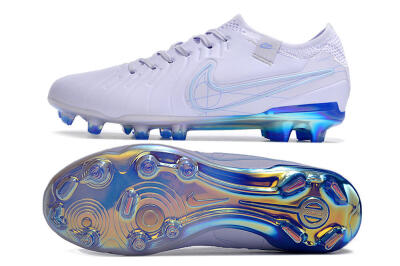 NikeTiempo Legend 10 Elite FG Low-Tops Football Boots - White/Blue/Gold