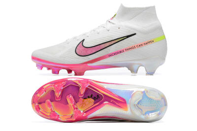 Nike Air Zoom Mercurial Superfly 9 Elite FG High-Tops Football Boots - White/Pink/Black/Yellow