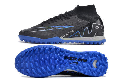 Nike Air Zoom Mercurial Superfly 9 Elite TF High-Tops Football Shoes - Black/White/Blue