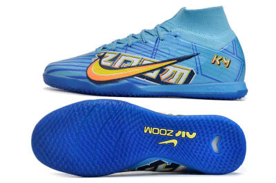 Nike Air Zoom Mercurial Superfly 9 Elite IC High-Tops Football Shoes - Blue/Yellow/Black