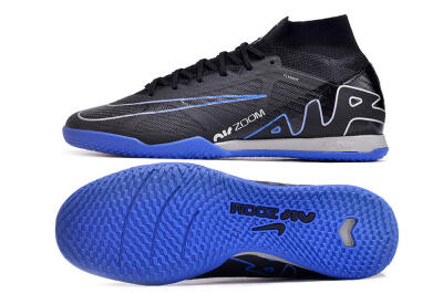 Nike Air Zoom Mercurial Superfly 9 Elite IC High-Tops Football Shoes - Black/Blue/White