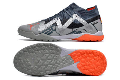 Puma Future X Powercat Tokyo Match TF Low-Tops Football Shoes - Grey/Silver/Orange