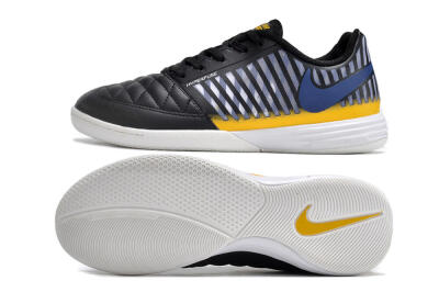 Nike Lunar Gato 2 IC Low-Tops Football Shoes - Black/White/Yellow