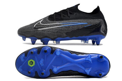 Nike Phantom GX Elite Link Pro SG Low-Tops Football Boots - Black/Grey/Blue