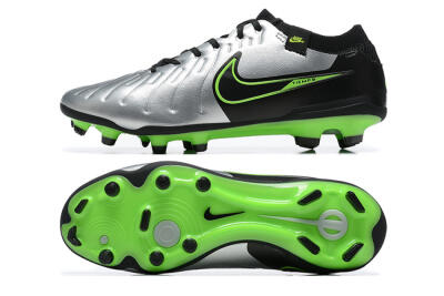 NikeTiempo Legend 10 Elite FG Low-Tops Football Boots - Silver/Black/Blue