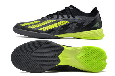 Adidas X Crazyfast.1 IC Low-Tops Football Shoes - Black/Grey/Yellow