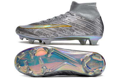 Nike Air Zoom Mercurial Superfly 15 Elite FG High-Tops Football Boots - Sliver/Gold/Rainbow