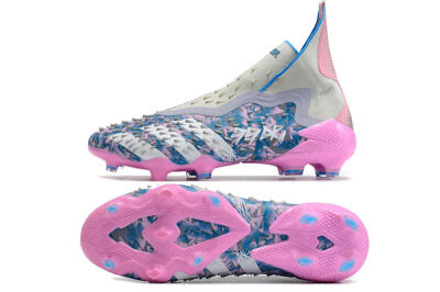 Adidas Predator Freak+ FG High-Tops Football Boots - Blue/Pink/White/Grey