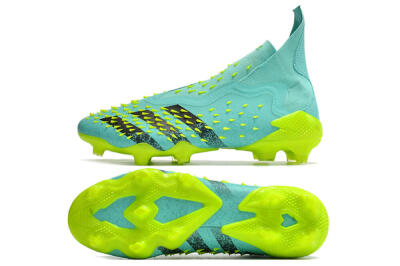 Adidas Predator Freak+ FG High-Tops Football Boots - Blue/Black/Green