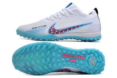 Nike Air Zoom Mercurial Vapor 15 Pro TF Low-Tops Football Shoes - White/Blue/Pink