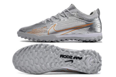 Nike Air Zoom Mercurial Vapor 15 Pro TF Low-Tops Football Shoes - Silver/Gold/Black