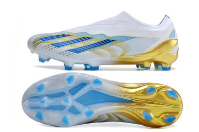 Adidas X Crazyfast.1 FG Low-Tops Football Boots - White/Blue/Gold