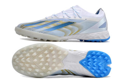 Adidas X Crazyfast.1 TF Low-Tops Football Shoes - White/Blue/Gold