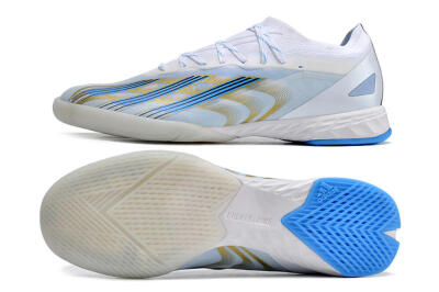 Adidas X Crazyfast.1 IC Low-Tops Football Shoes - White/Blue/Gold