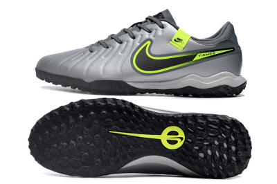 Nike Tiempo Legend 10 Academy TF Low-Tops Football Shoes - Silver/Grey/Yellow