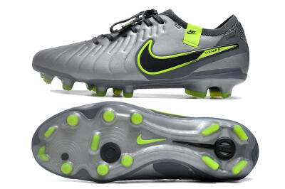 Nike Tiempo Legend 10 Elite FG Low-Tops Football Boots - Silver/Grey/Yellow