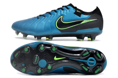 Nike Tiempo Legend 10 Elite FG Low-Tops Football Boots - Blue/Green/Black